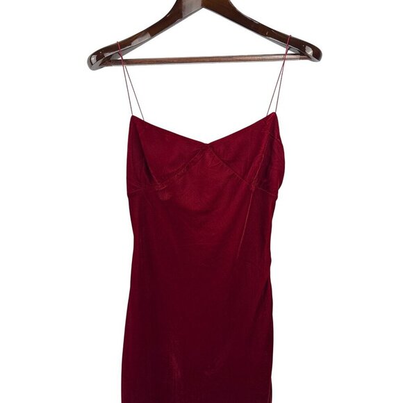 Women’s High Botany Medium Red Velvet Sleeveless Maxi Dress - Picture 2 of 6